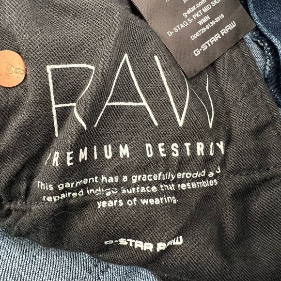 NWT G-Star Raw 5 Pocket D-Staq Mid Skinny Distressed Jeans Size 24 Women’s - Picture 7 of 12